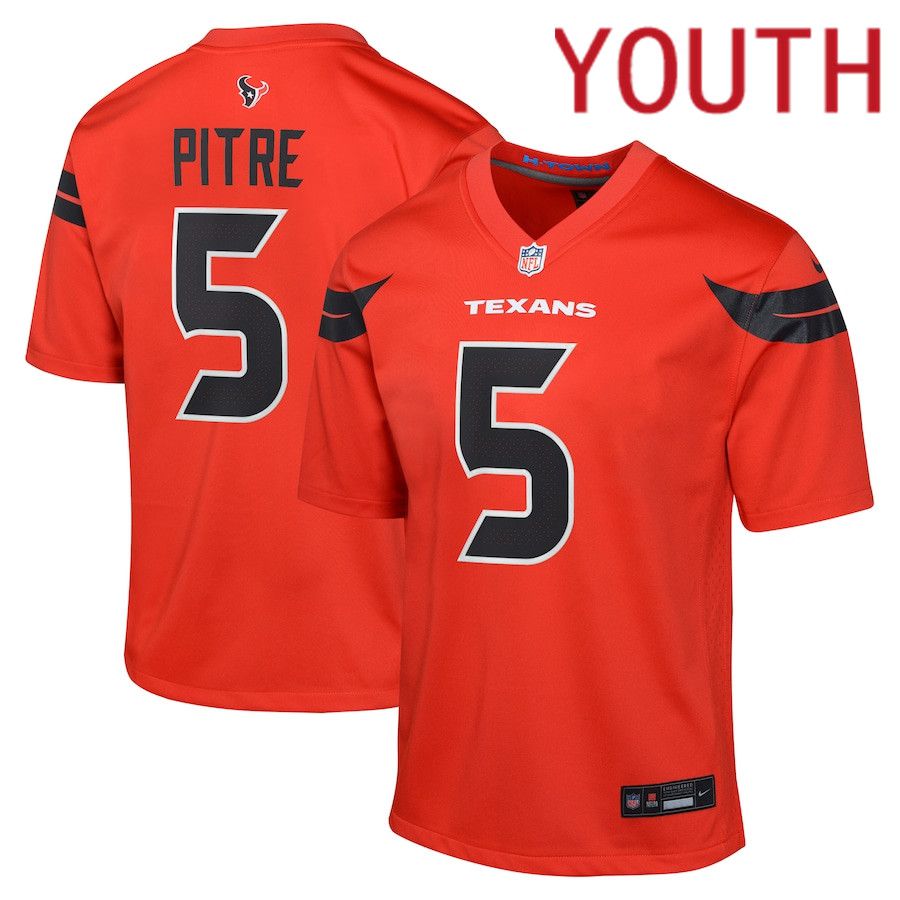 Youth Houston Texans 5 Jalen Pitre Nike Red Alternate Game NFL Jersey
